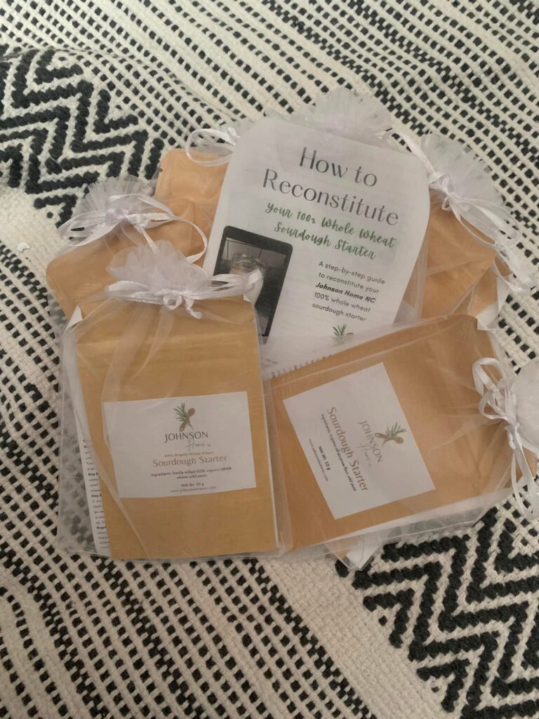 packets of dried sourdough ready for sale