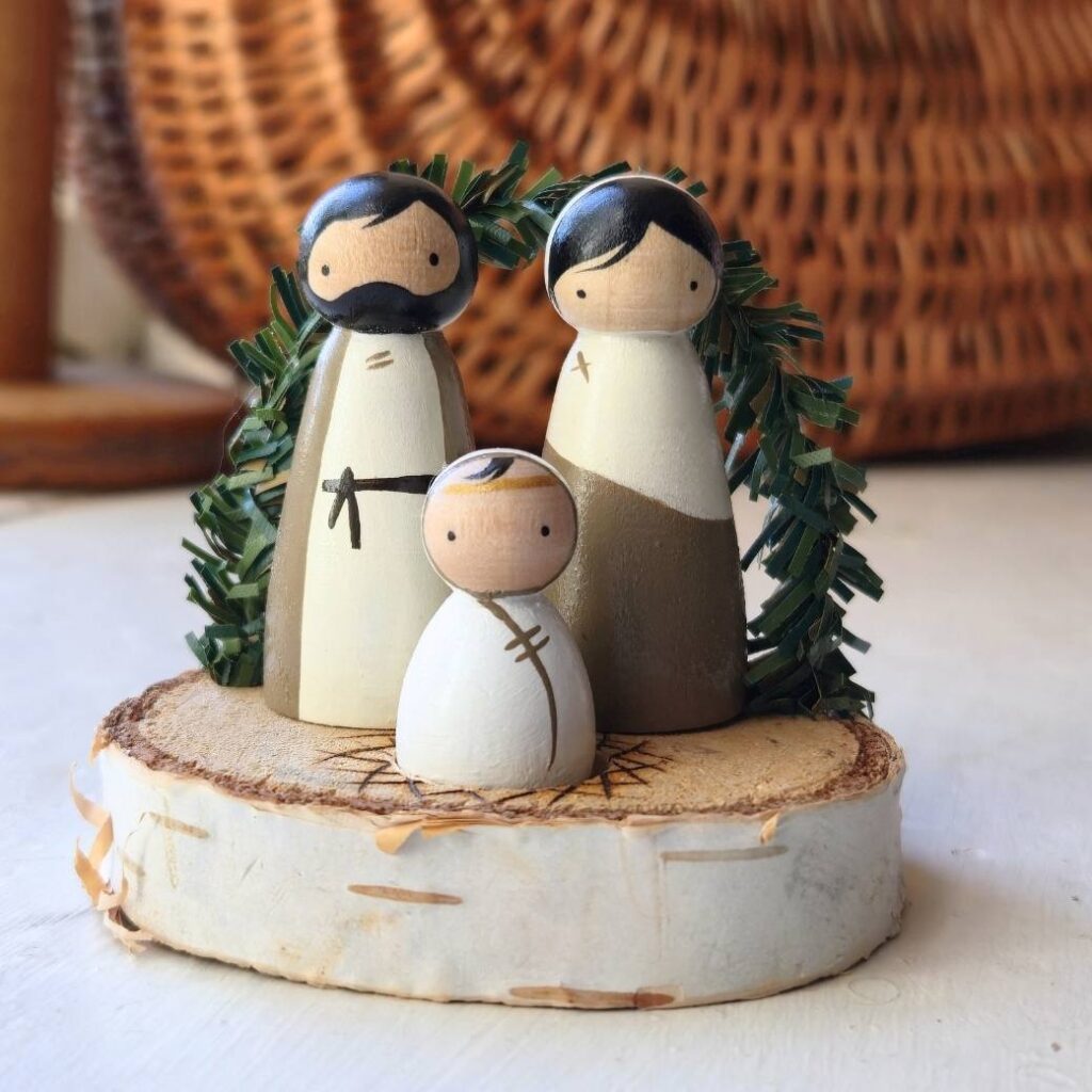 peg doll Nativity set in our one stop Christmas crafts idea post